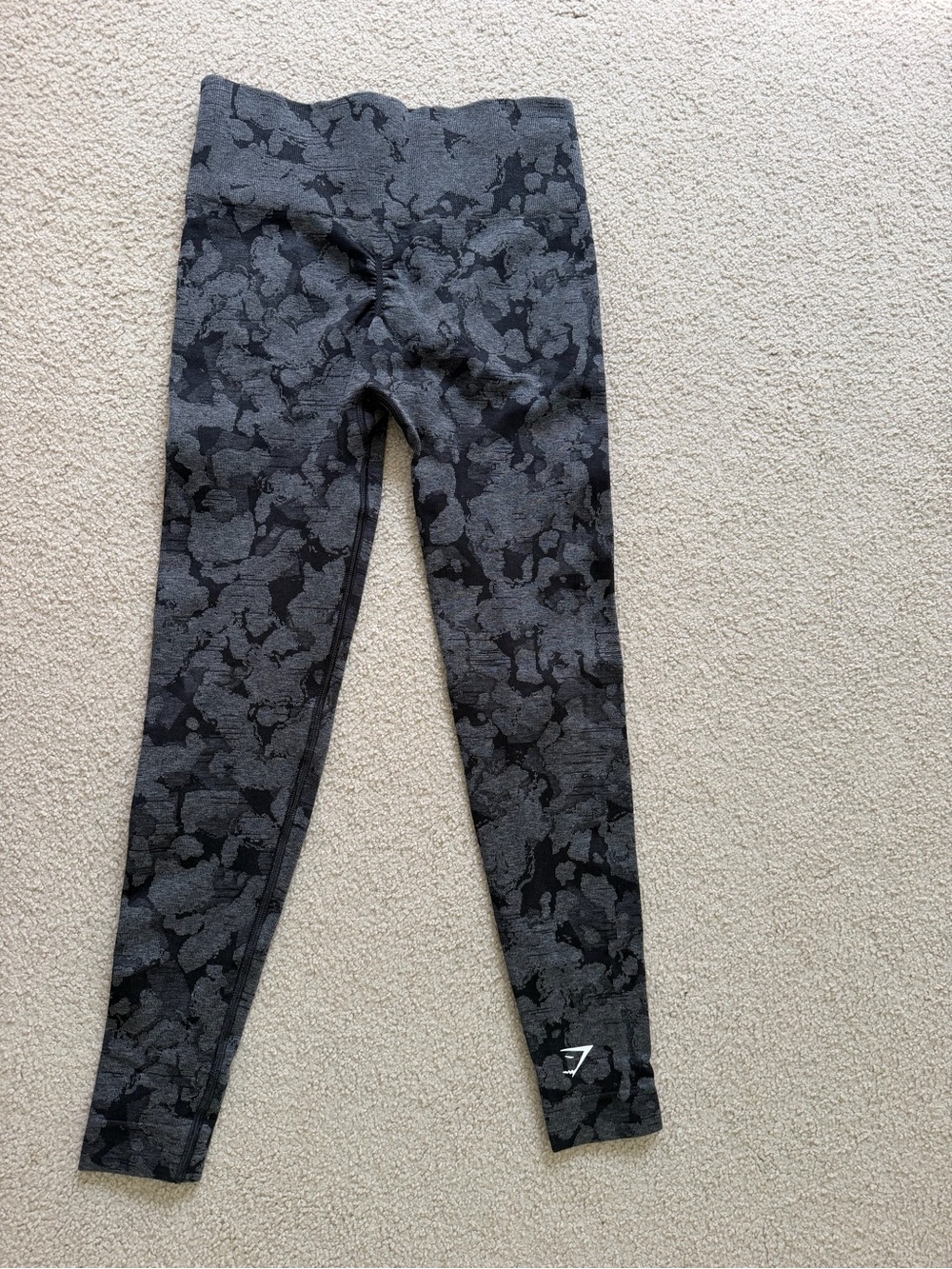 Gymshark Black & Gray Floral-Print High-Waist Leggings